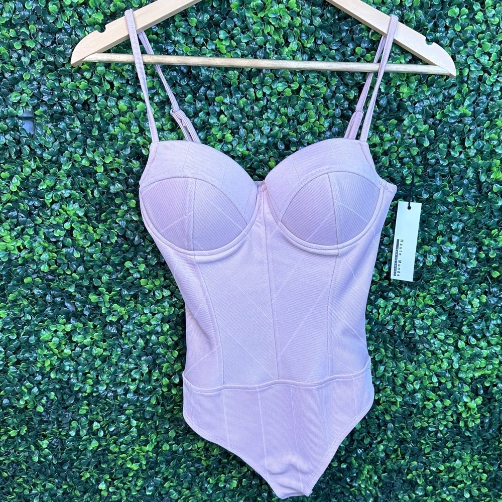 Nwt corset style Pale pink bodysuit nwt